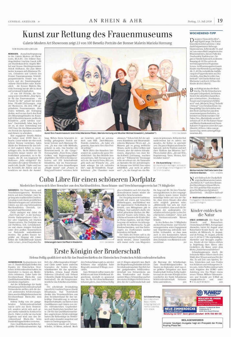 Toller Artikel im Bonner General Anzeiger – Mariola Hornung